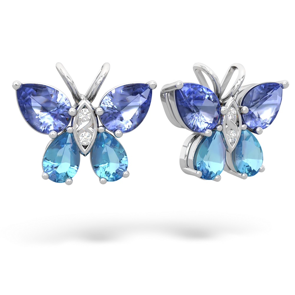 Tanzanite Butterfly 14K White Gold earrings E2215