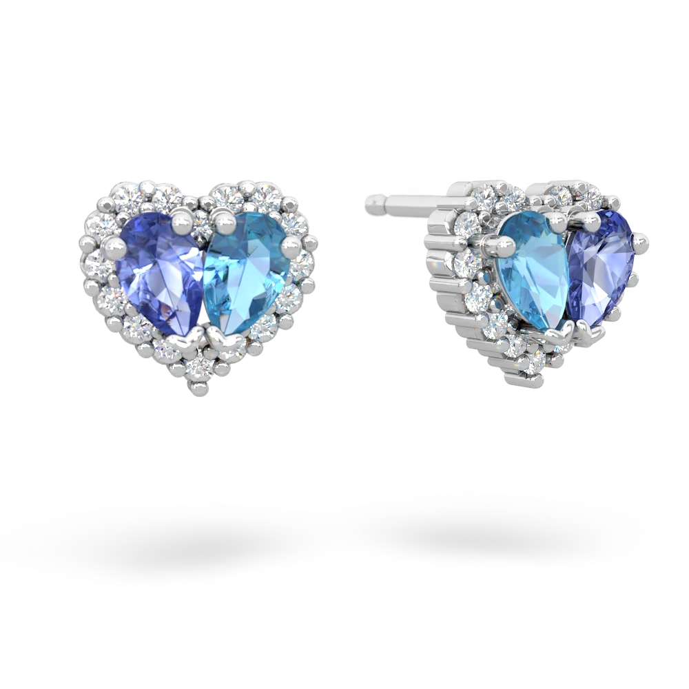 Tanzanite Halo 14K White Gold earrings E7008