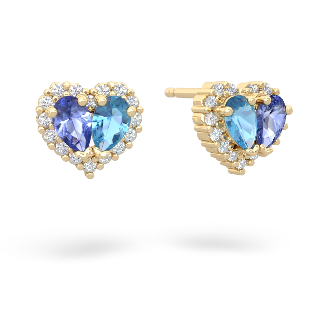 Tanzanite Halo 14K Yellow Gold earrings E7008