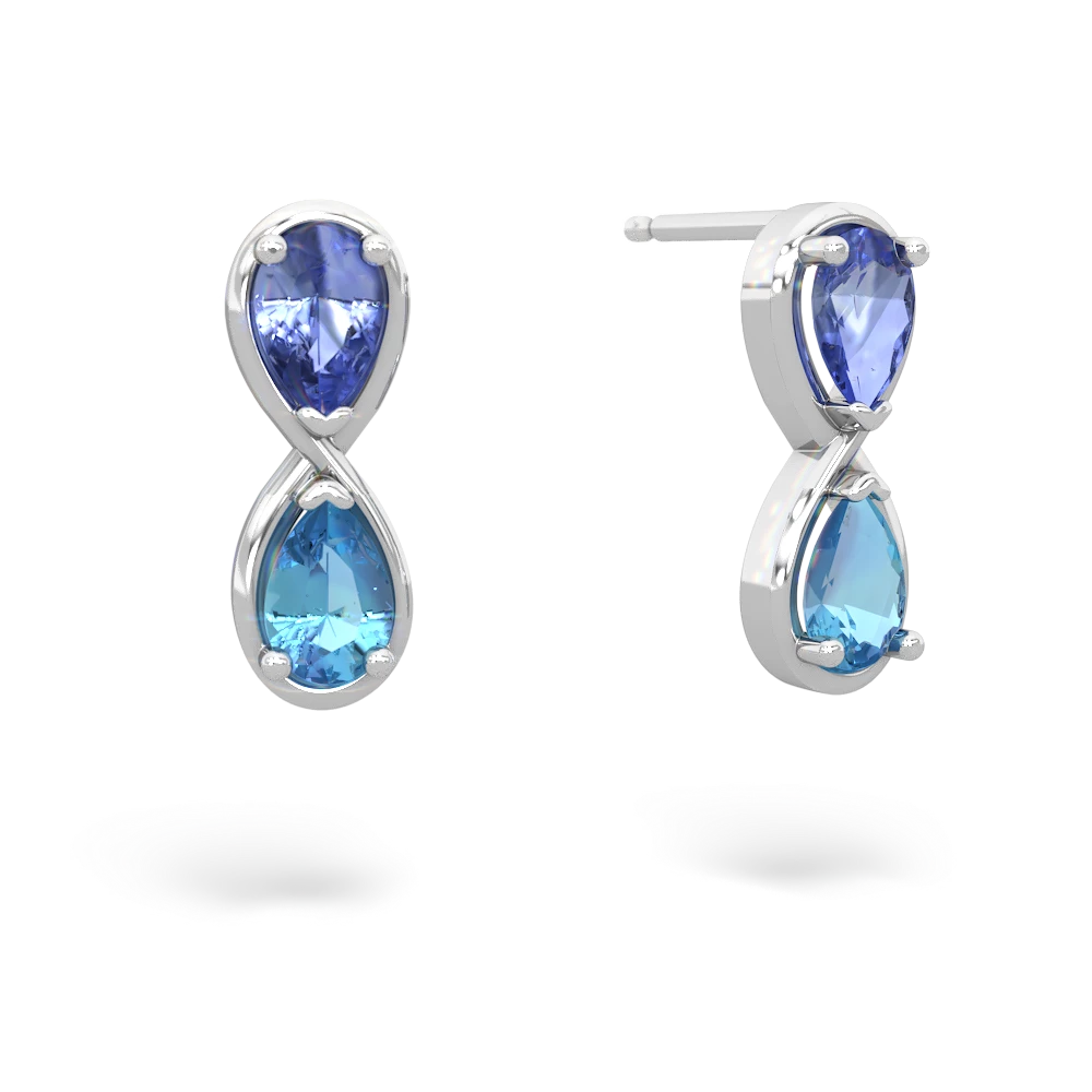 Tanzanite Infinity 14K White Gold earrings E5050
