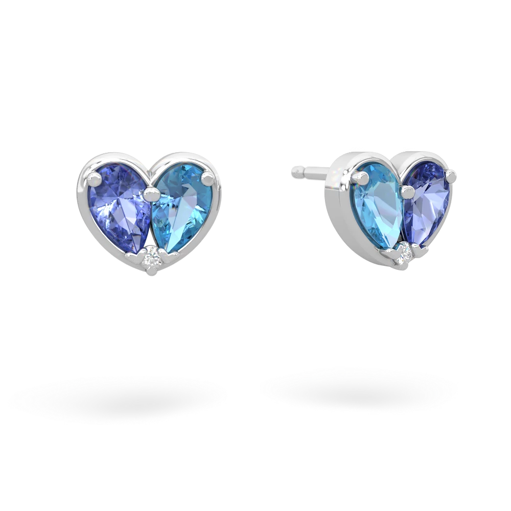 Tanzanite 'Our Heart' 14K White Gold earrings E5072