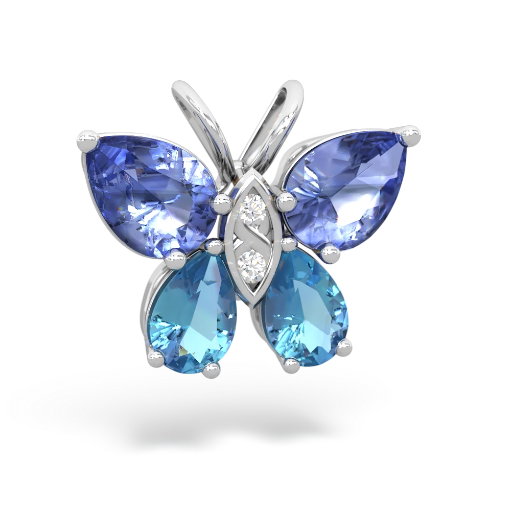 Tanzanite Butterfly 14K White Gold pendant P2215