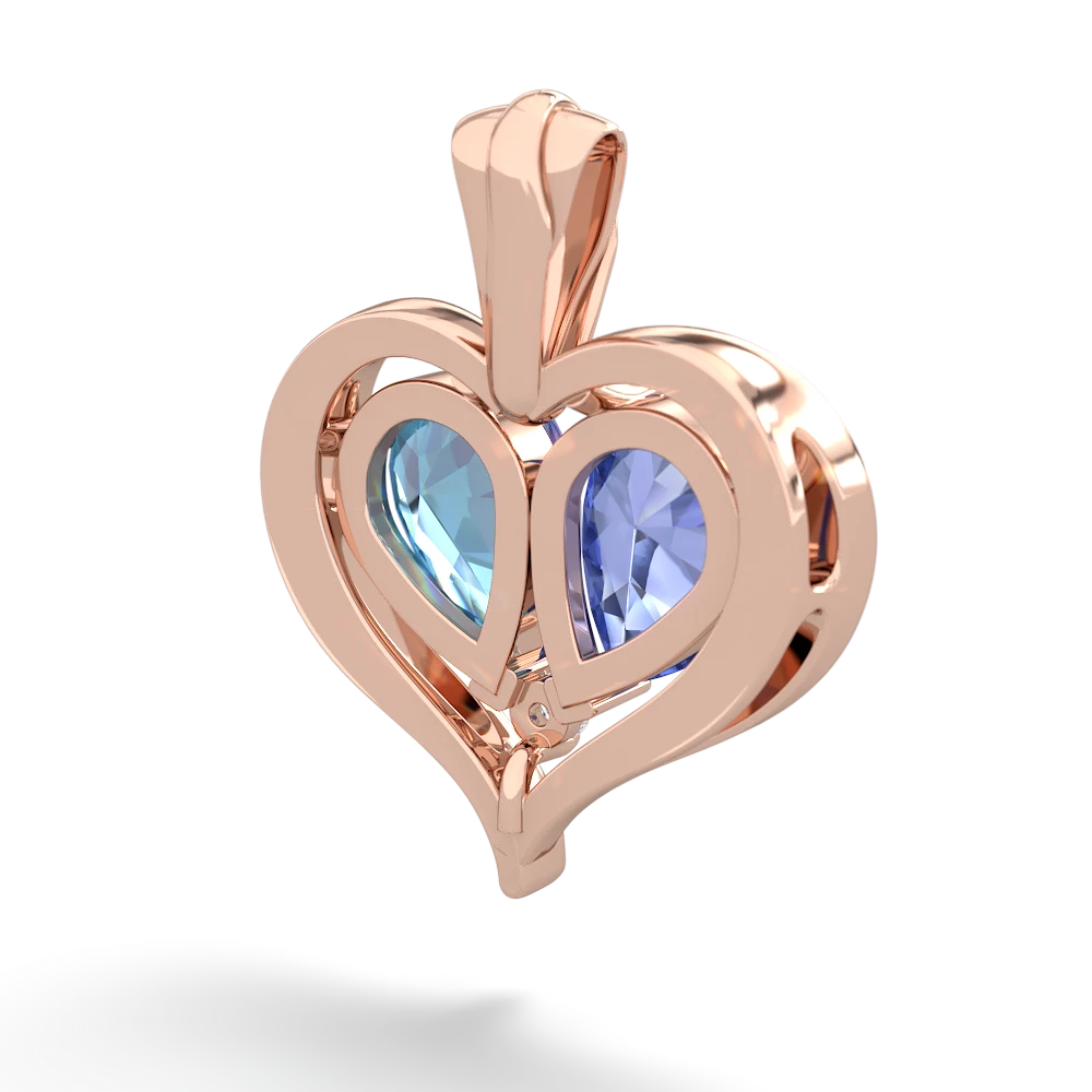 Tanzanite Two Become One 14K Rose Gold pendant P5330