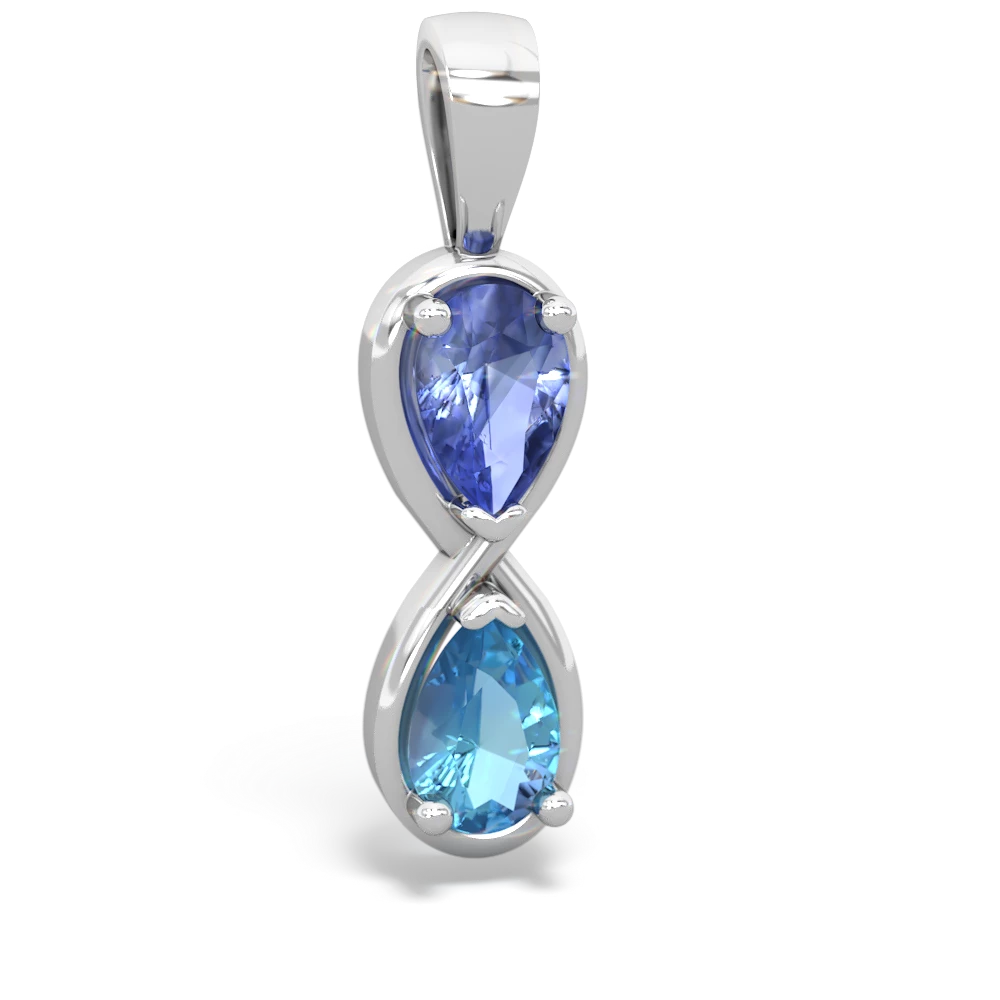 Tanzanite Infinity 14K White Gold pendant P5050