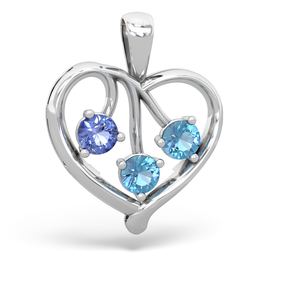 Tanzanite Glowing Heart 14K White Gold pendant P2233