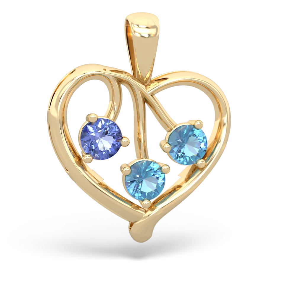 Tanzanite Glowing Heart 14K Yellow Gold pendant P2233