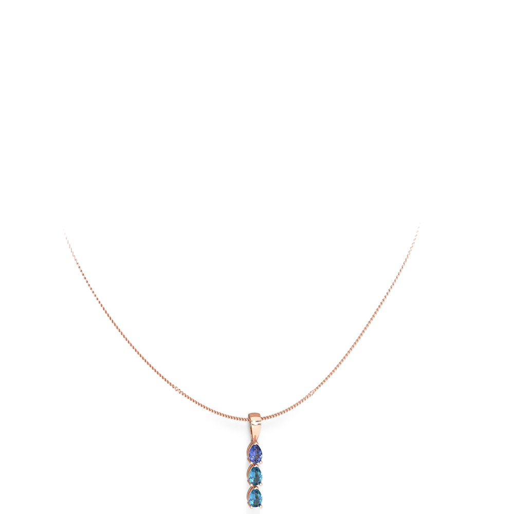 Tanzanite Dew Drops 14K Rose Gold pendant P2251