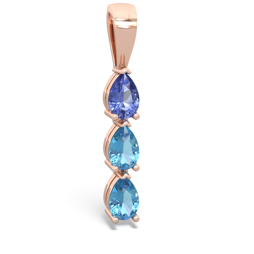 Tanzanite Dew Drops 14K Rose Gold pendant P2251