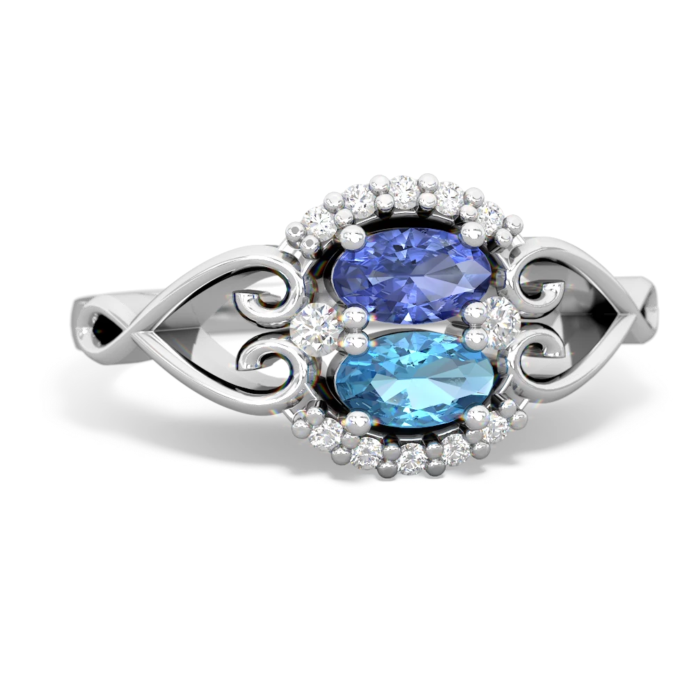 Tanzanite Love Nest 14K White Gold ring R5860