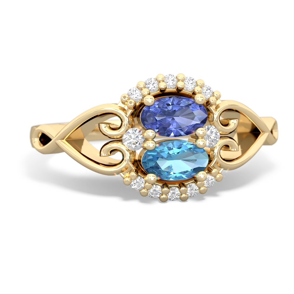 Tanzanite Love Nest 14K Yellow Gold ring R5860