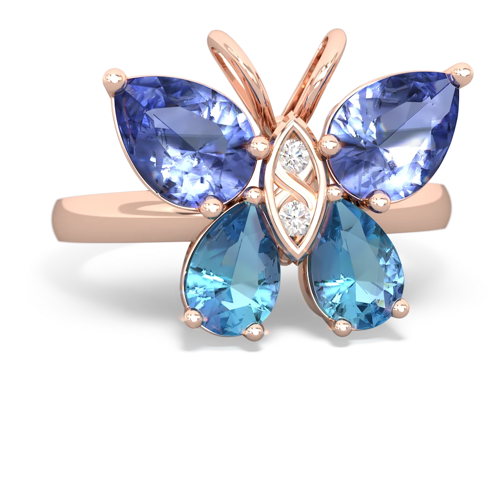 Tanzanite Butterfly 14K Rose Gold ring R2215