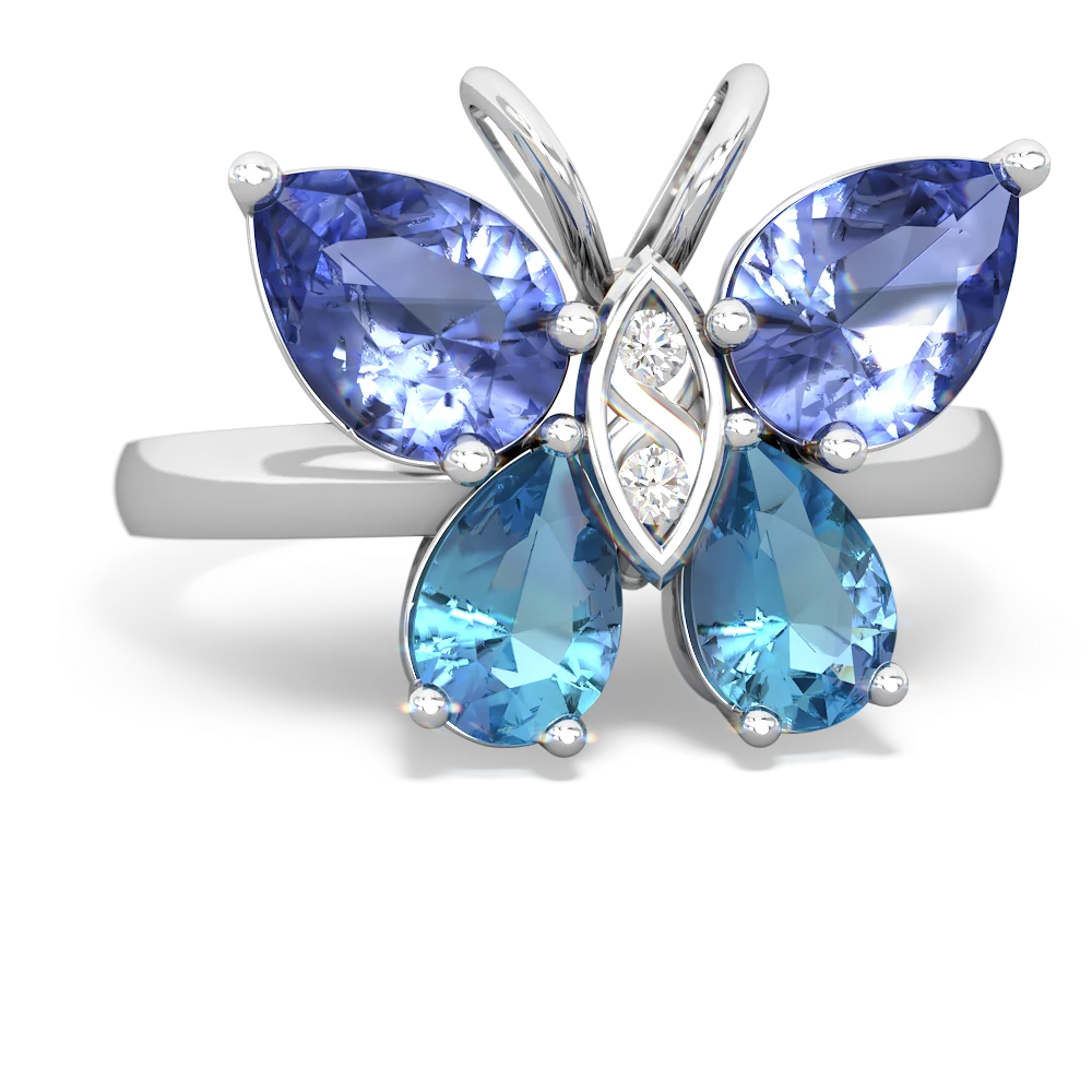 Tanzanite Butterfly 14K White Gold ring R2215