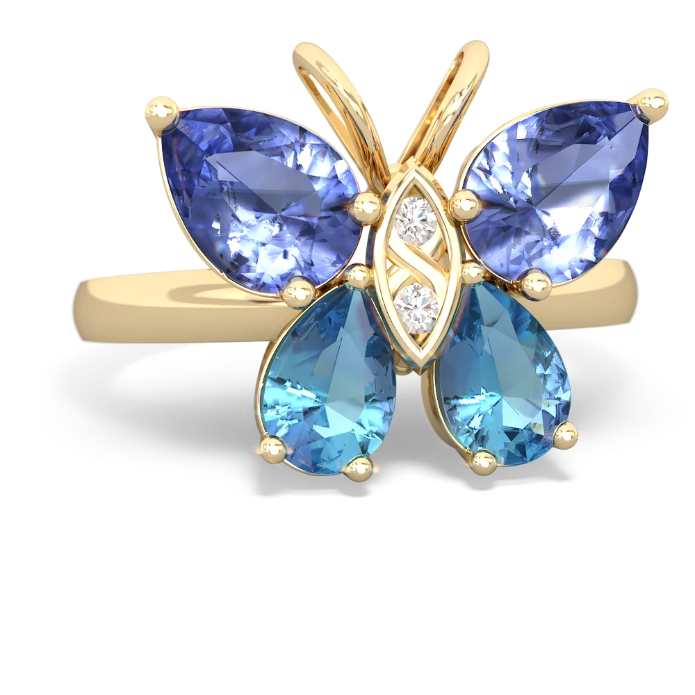 Tanzanite Butterfly 14K Yellow Gold ring R2215