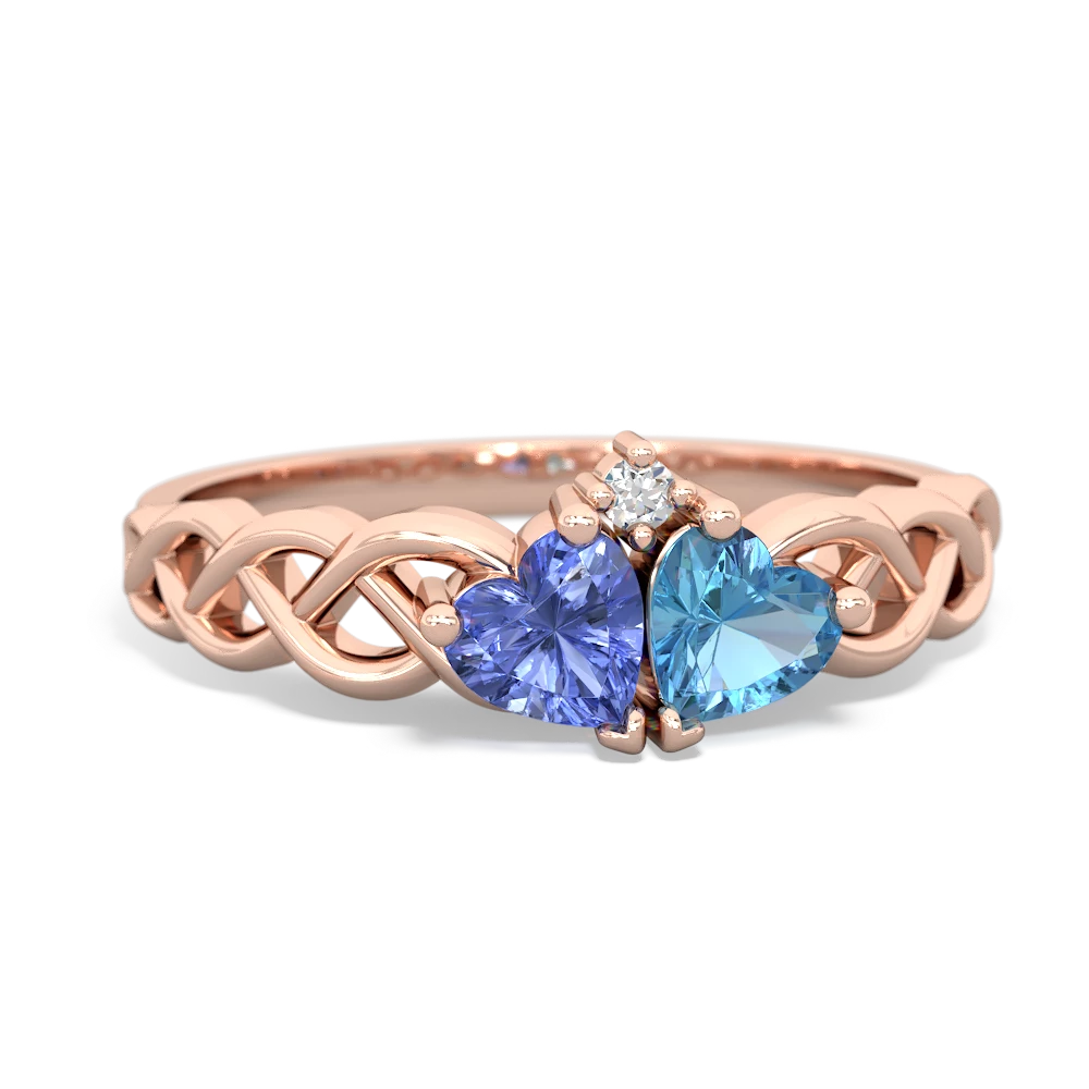 Tanzanite Heart To Heart Braid 14K Rose Gold ring R5870