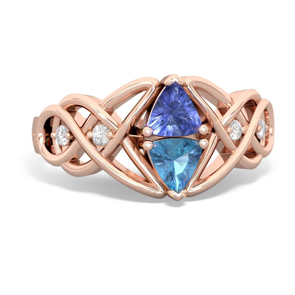 Tanzanite Keepsake Celtic Knot 14K Rose Gold ring R5300