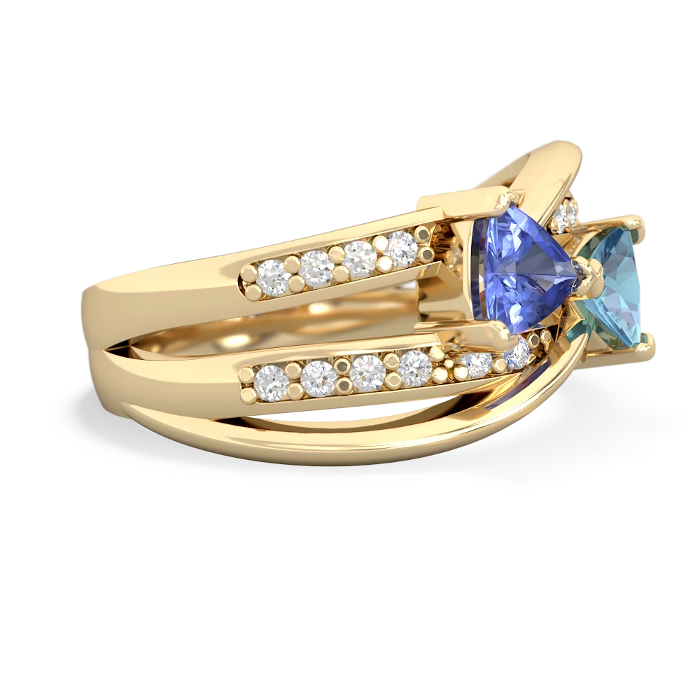 Tanzanite Bowtie 14K Yellow Gold ring R2360