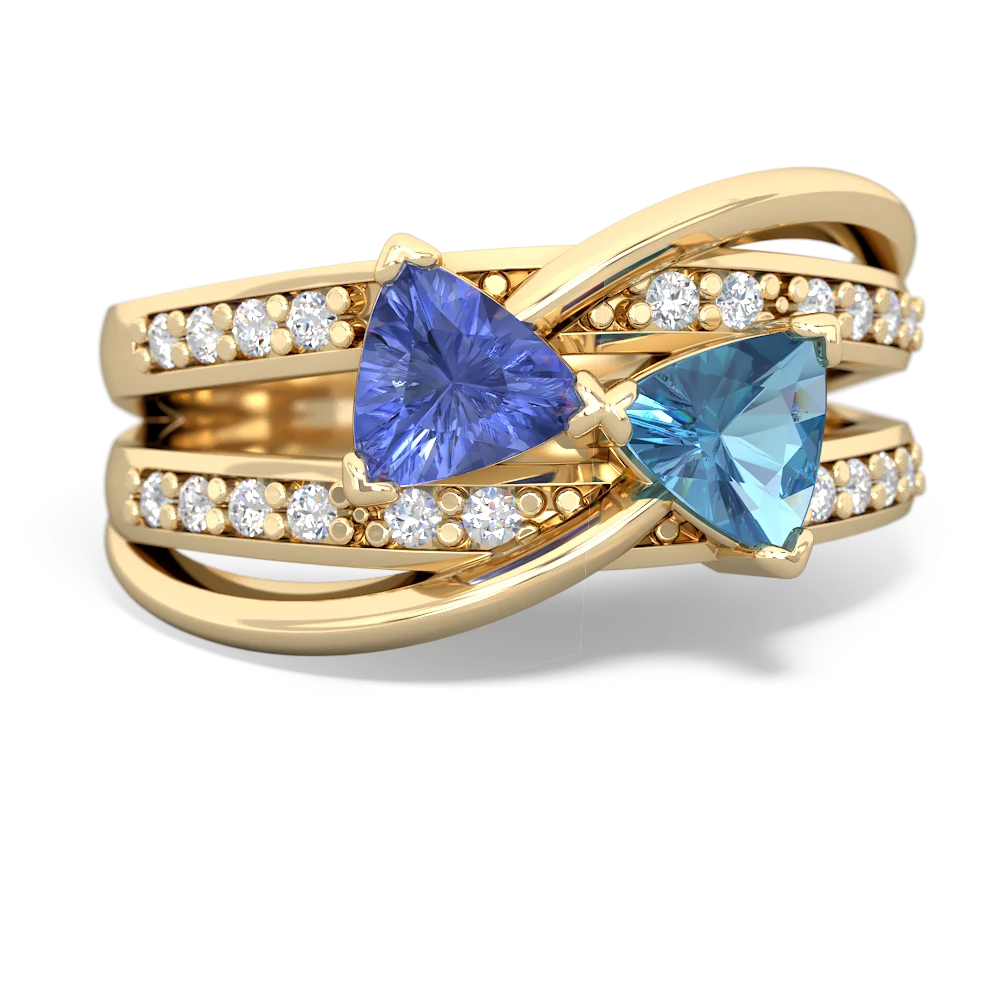 Tanzanite Bowtie 14K Yellow Gold ring R2360