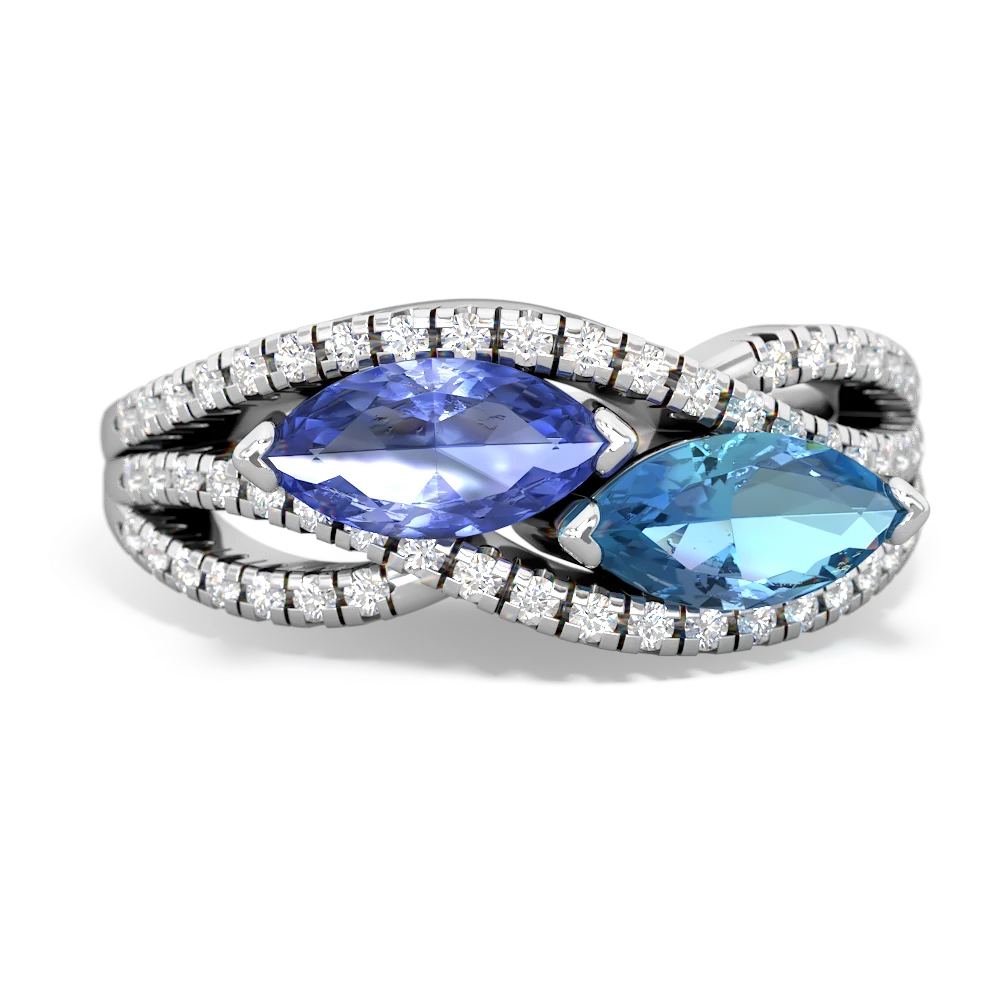 Tanzanite Diamond Rivers 14K White Gold ring R3070