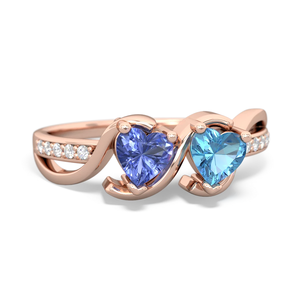 Tanzanite Side By Side 14K Rose Gold ring R3090