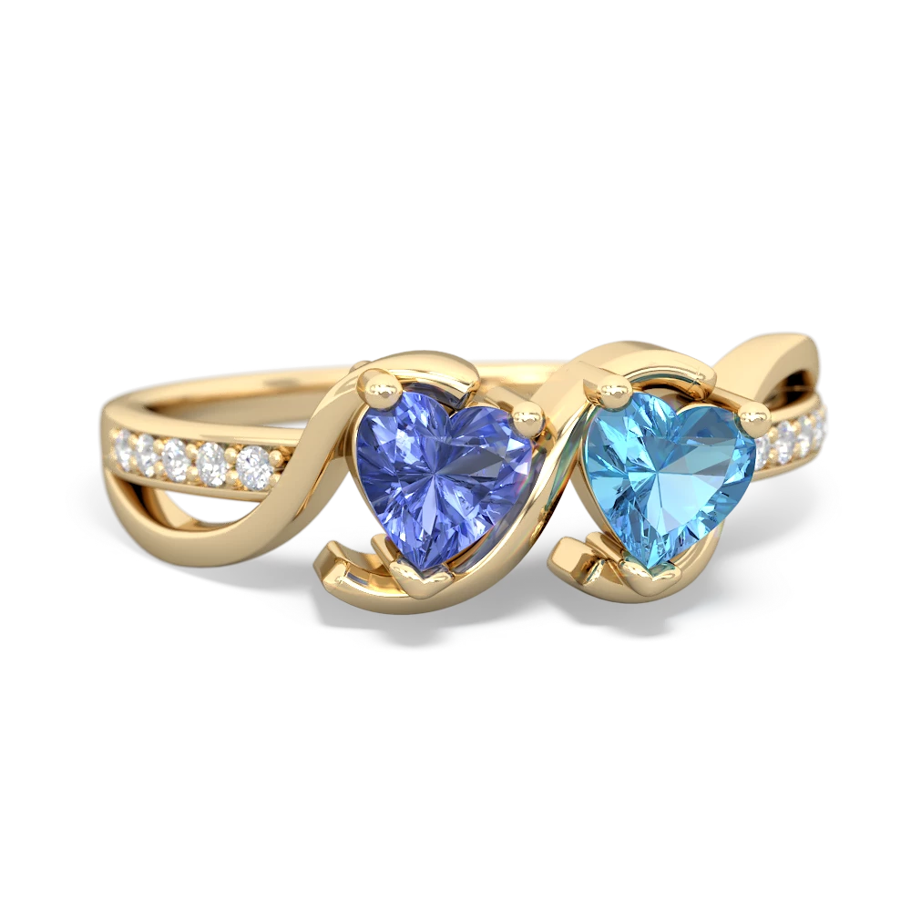 Tanzanite Side By Side 14K Yellow Gold ring R3090