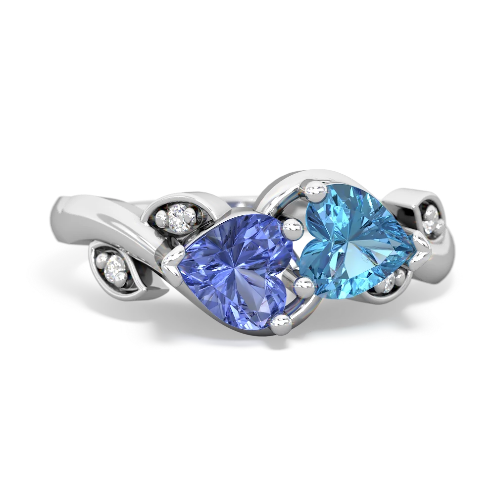 Tanzanite Floral Elegance 14K White Gold ring R5790