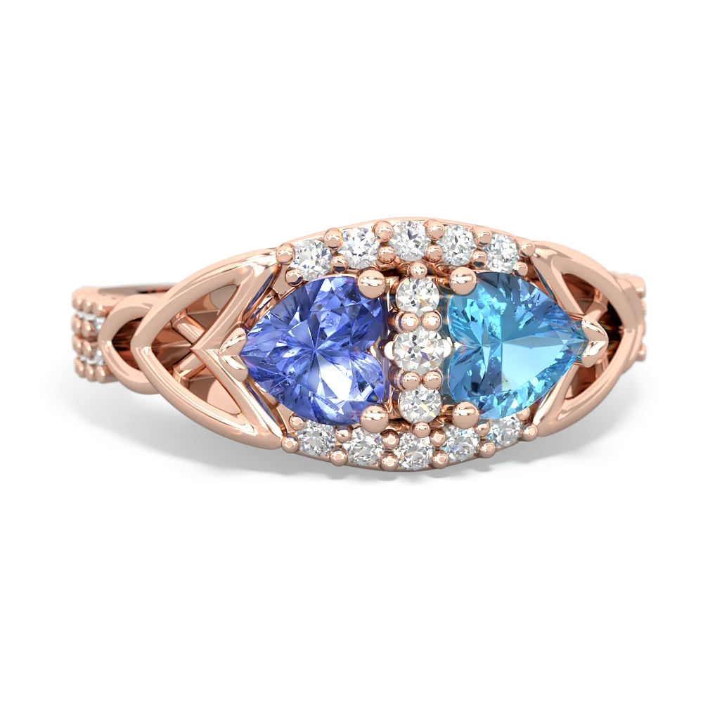 Tanzanite Sparkling Celtic Knot 14K Rose Gold ring R2645