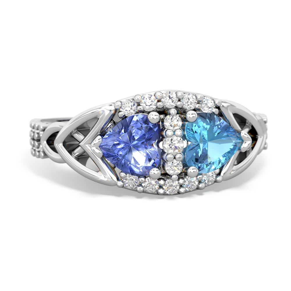 Tanzanite Sparkling Celtic Knot 14K White Gold ring R2645