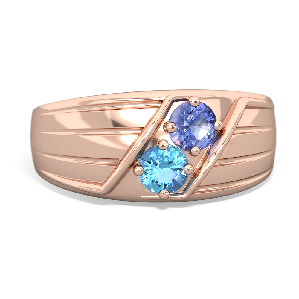 Tanzanite Men's Streamline 14K Rose Gold ring R0460