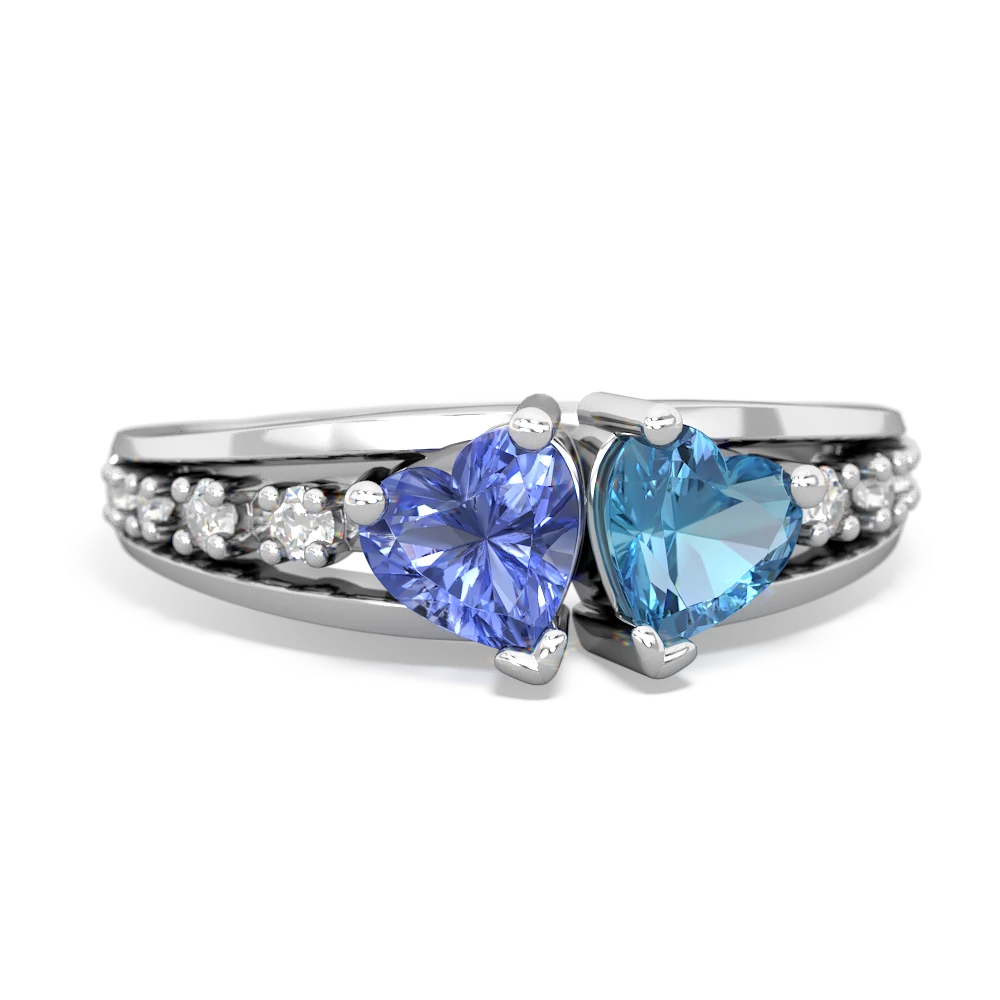 Tanzanite Heart To Heart 14K White Gold ring R3342