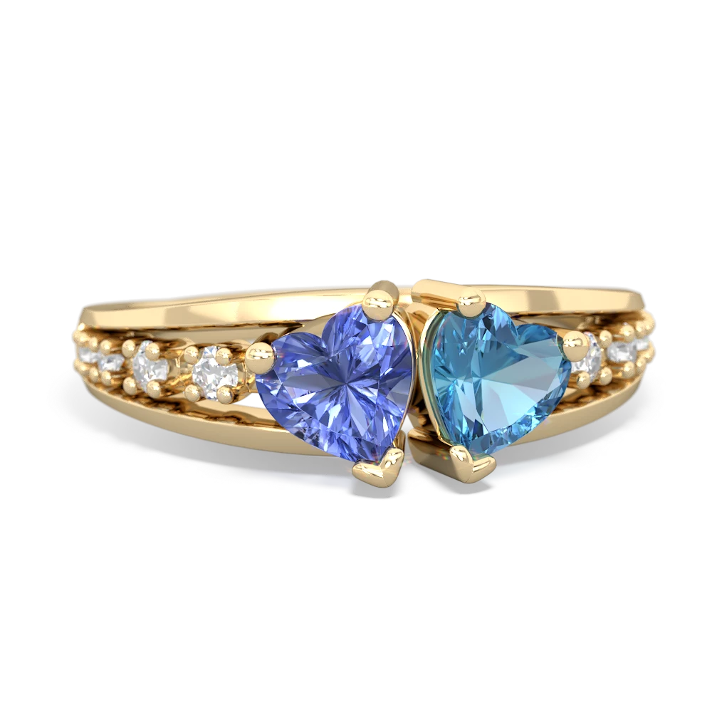 Tanzanite Heart To Heart 14K Yellow Gold ring R3342