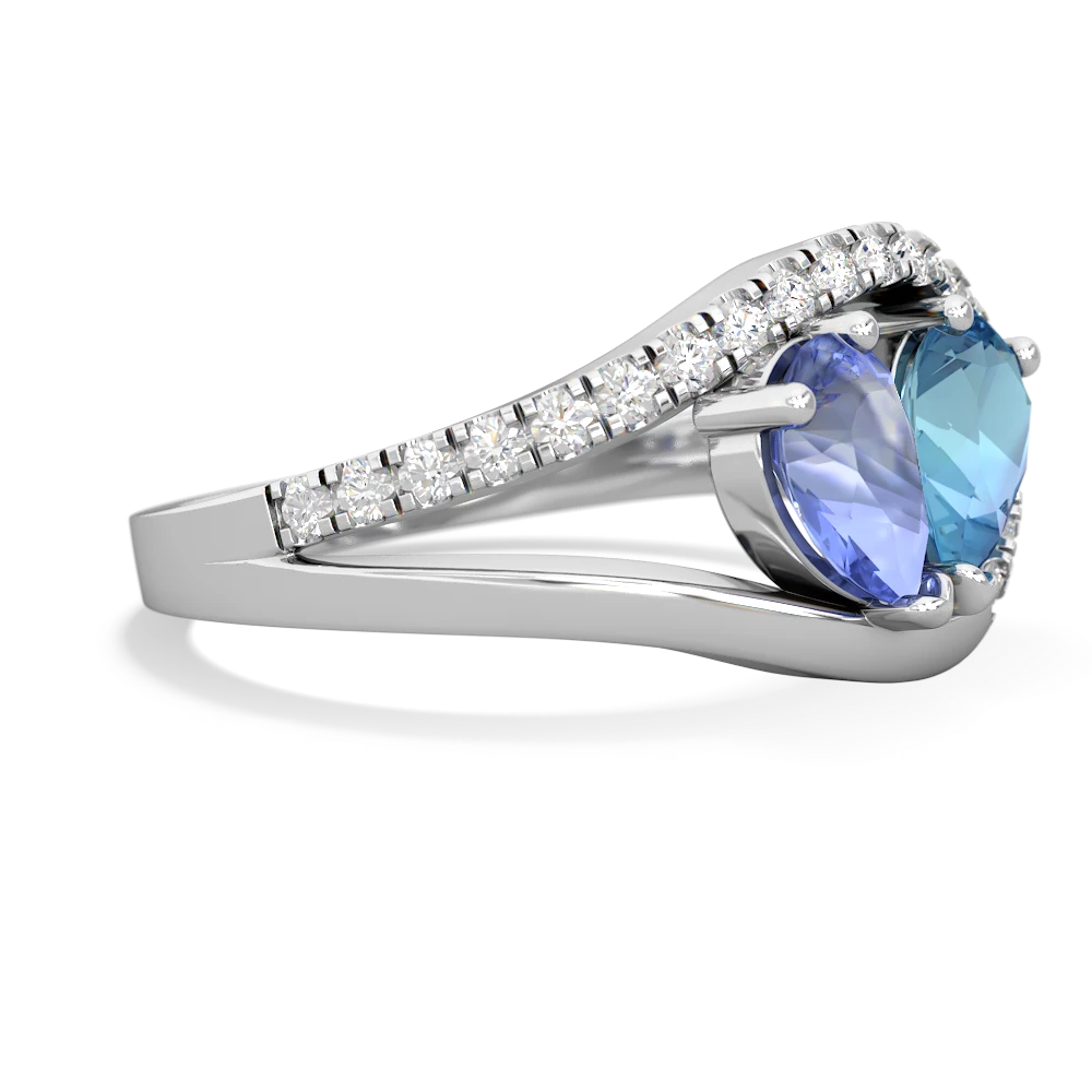 Tanzanite Nestled Heart Keepsake 14K White Gold ring R5650