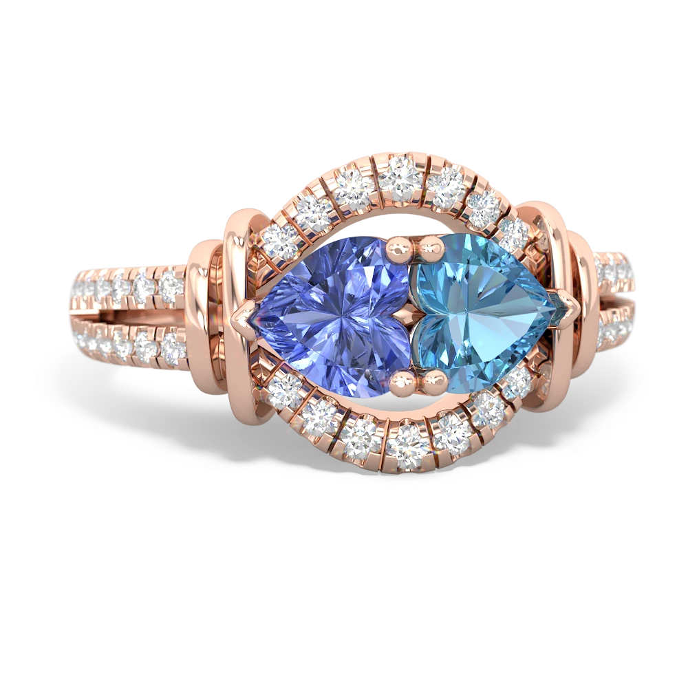 Tanzanite Art-Deco Keepsake 14K Rose Gold ring R5630