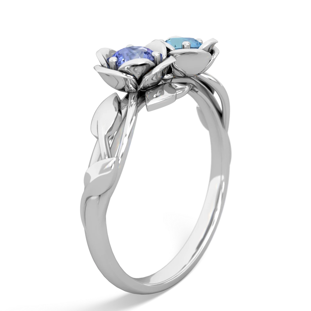 Tanzanite Rose Garden 14K White Gold ring R5510