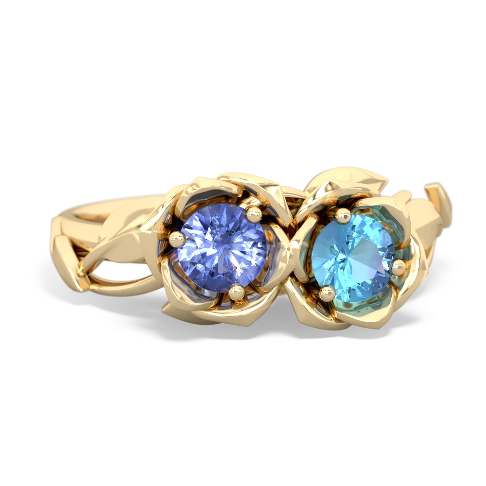 Tanzanite Rose Garden 14K Yellow Gold ring R5510