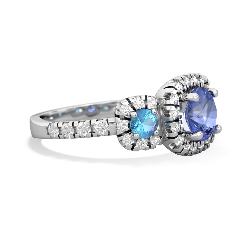 Tanzanite Regal Halo 14K White Gold ring R5350