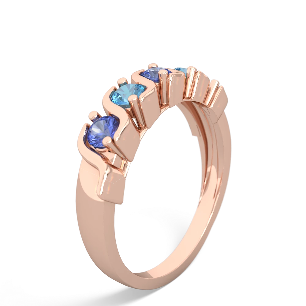 Tanzanite Anniversary Band 14K Rose Gold ring R2089