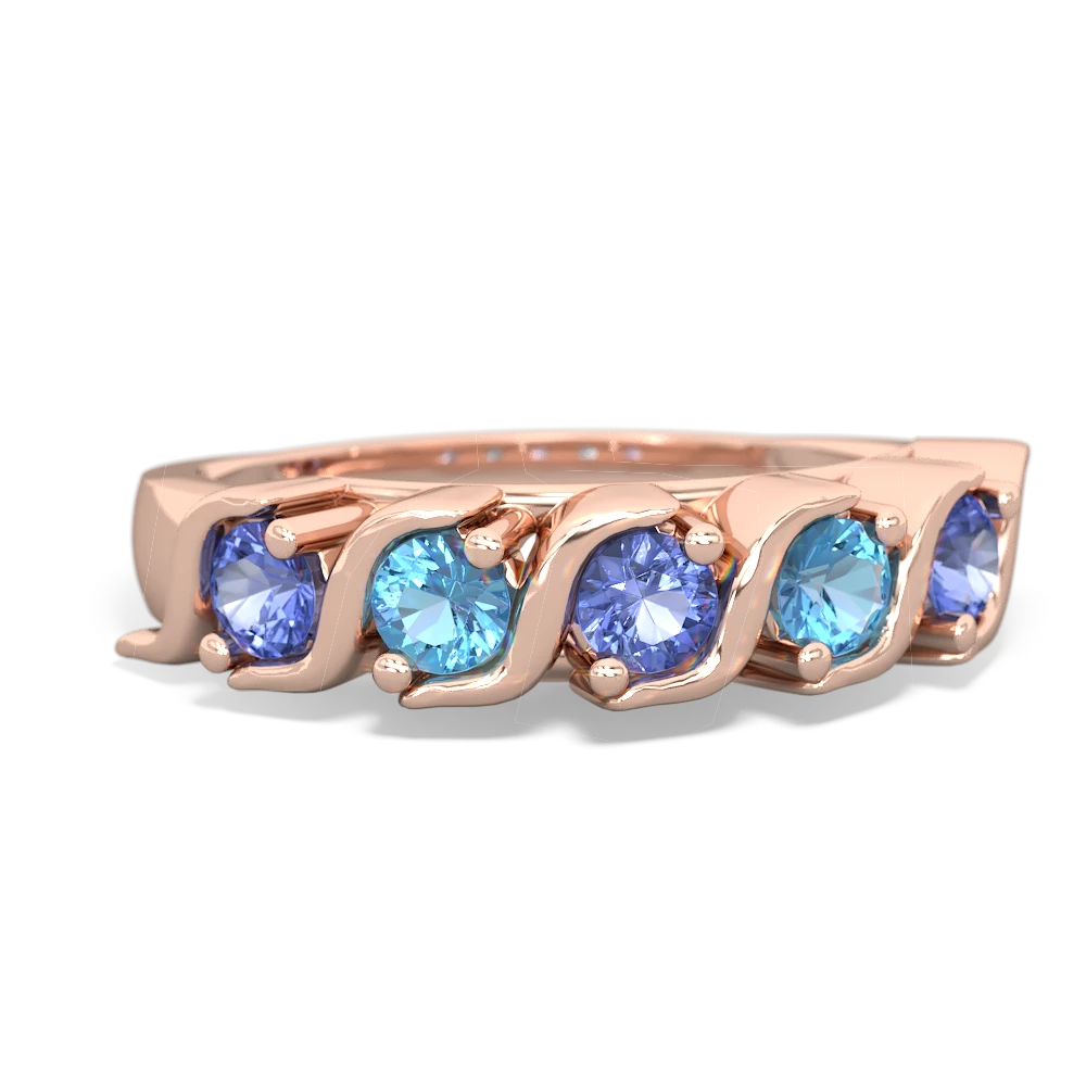 Tanzanite Anniversary Band 14K Rose Gold ring R2089