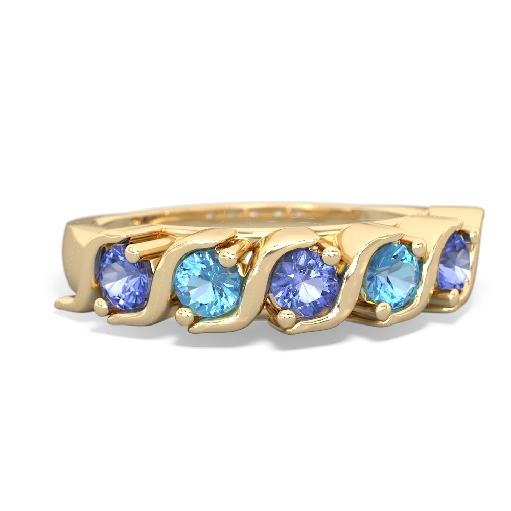 Tanzanite Anniversary Band 14K Yellow Gold ring R2089