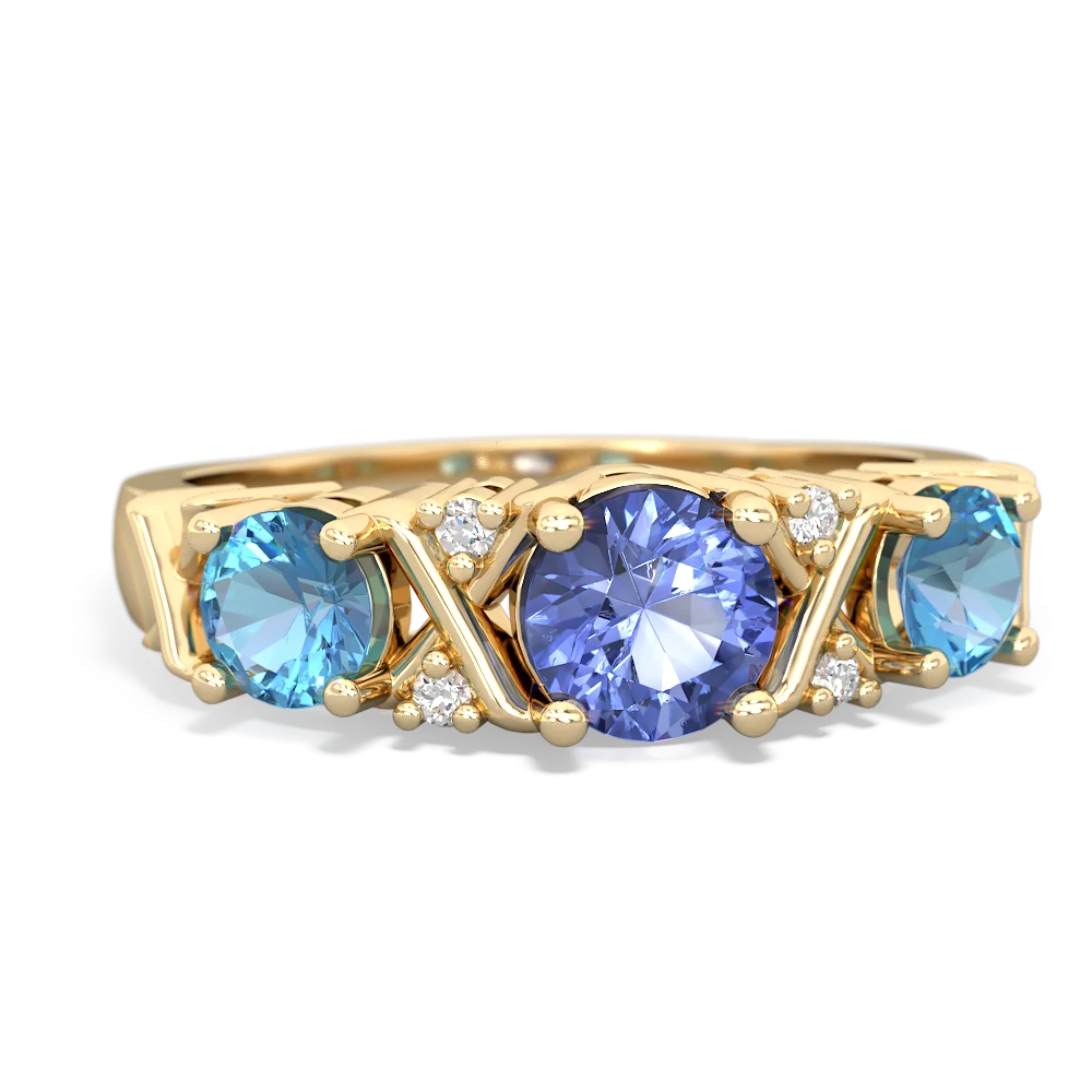 Tanzanite Hugs And Kisses 14K Yellow Gold ring R5016