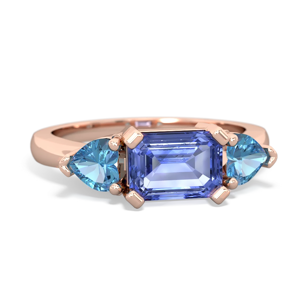 Tanzanite Three Stone 14K Rose Gold ring R5235