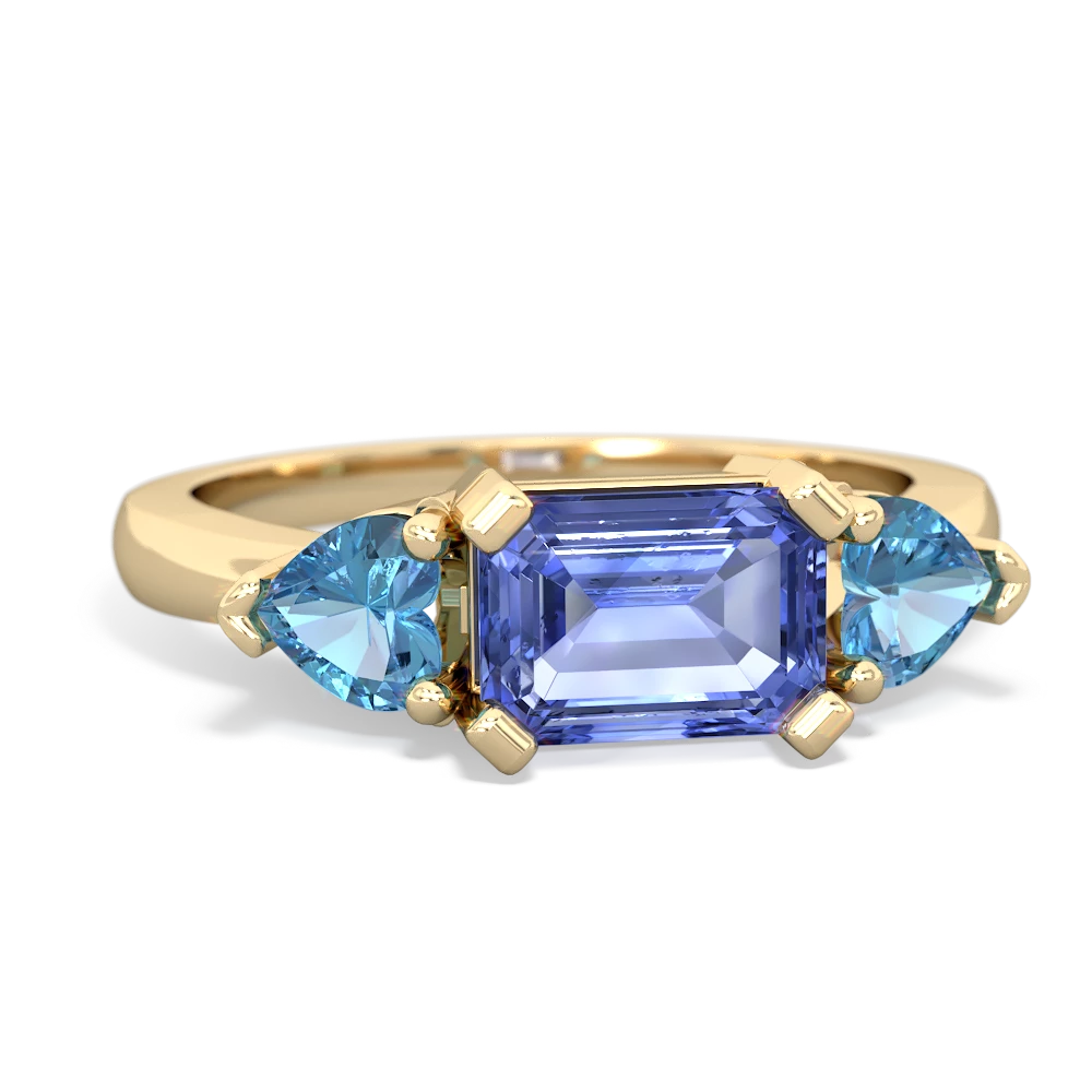 Tanzanite Three Stone 14K Yellow Gold ring R5235