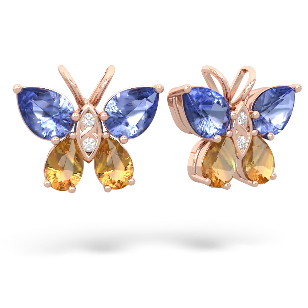 Tanzanite Butterfly 14K Rose Gold earrings E2215