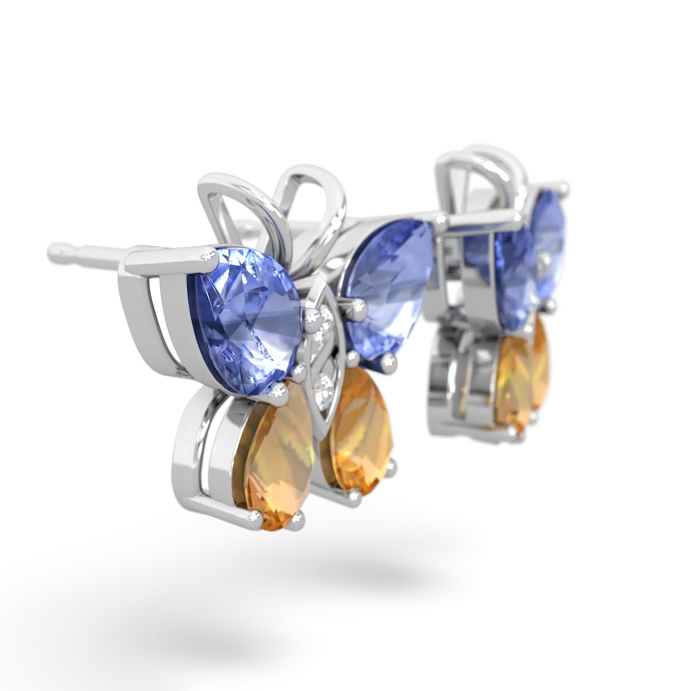 Tanzanite Butterfly 14K White Gold earrings E2215