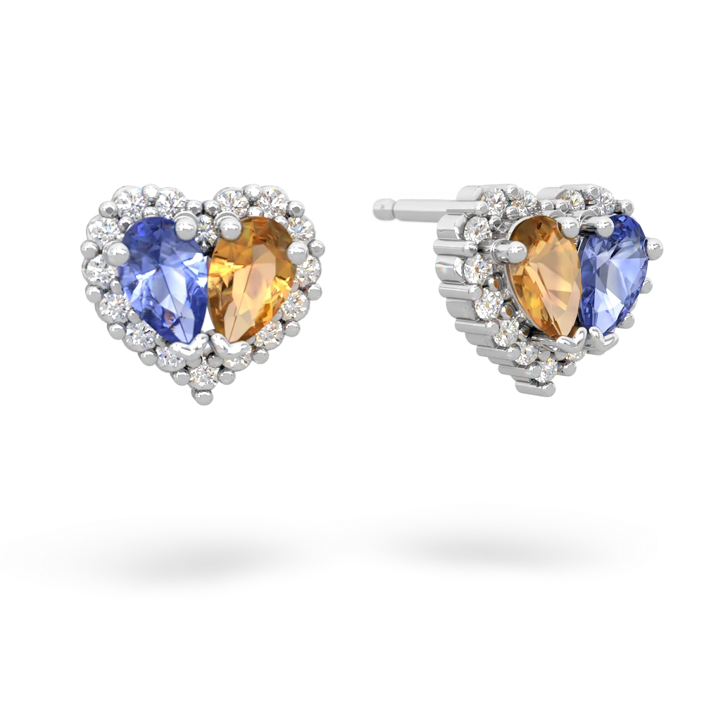 Tanzanite Halo 14K White Gold earrings E7008