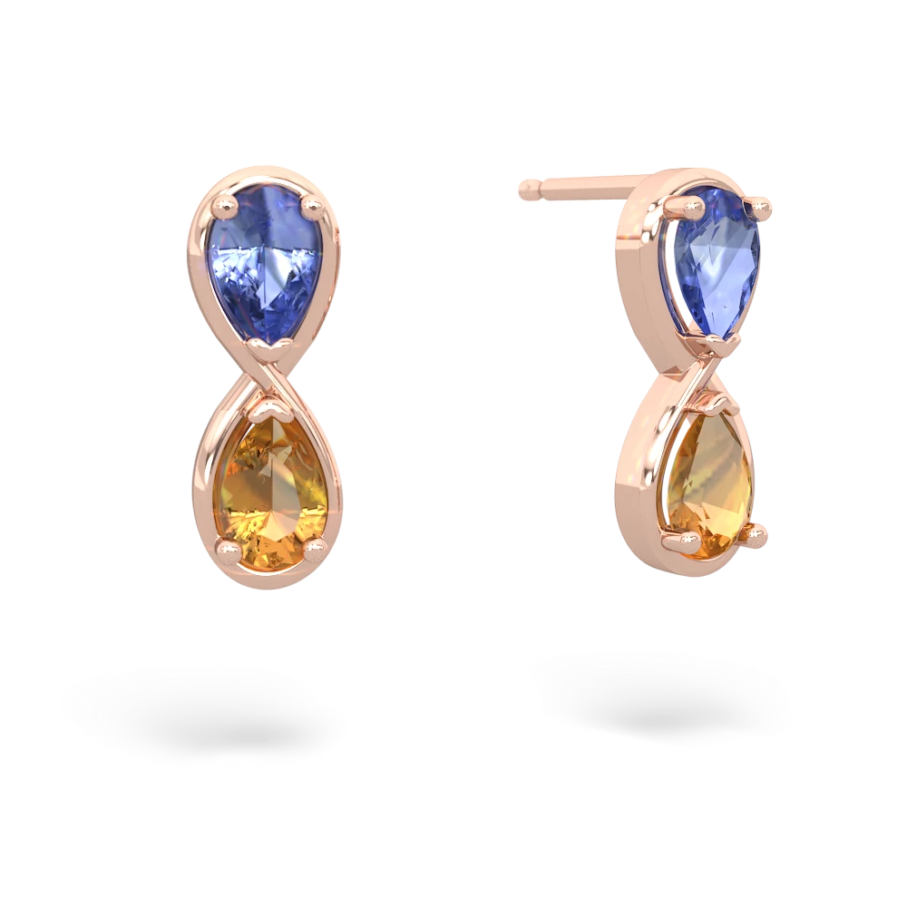 Tanzanite Infinity 14K Rose Gold earrings E5050