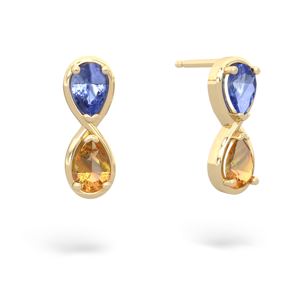 Tanzanite Infinity 14K Yellow Gold earrings E5050