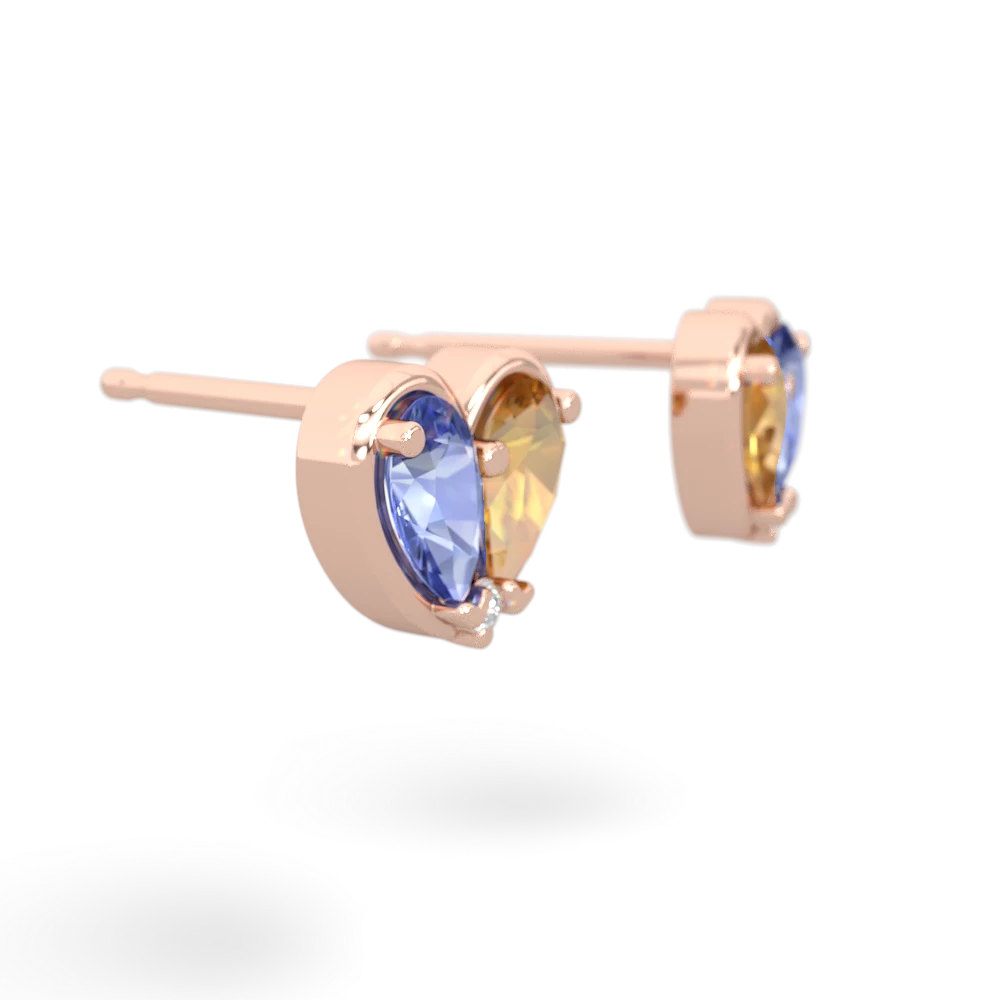 Tanzanite 'Our Heart' 14K Rose Gold earrings E5072