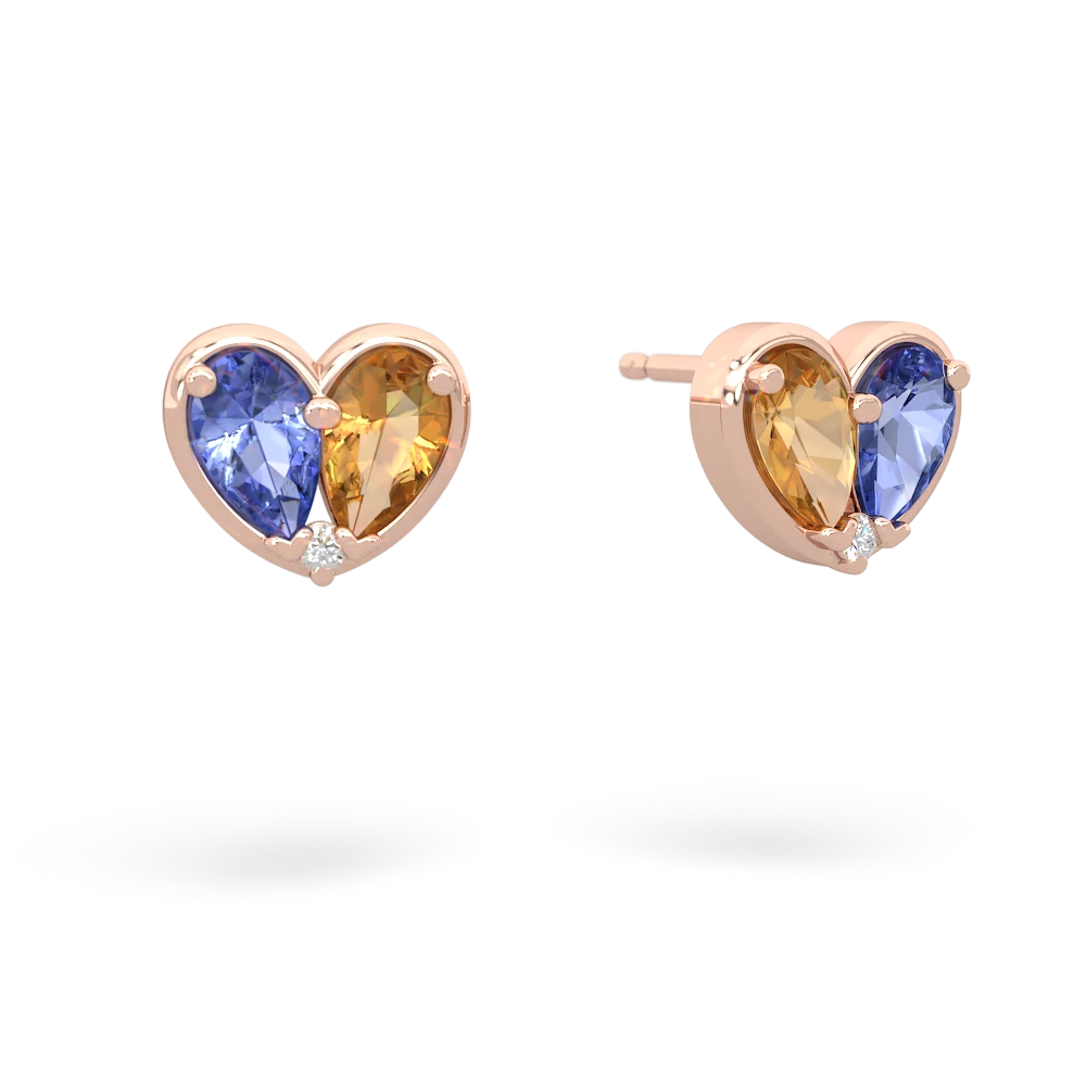 Tanzanite 'Our Heart' 14K Rose Gold earrings E5072