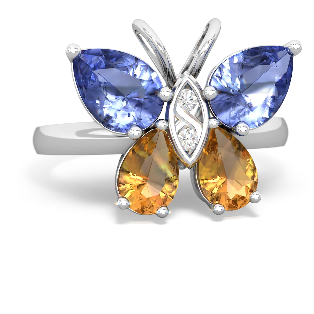 Tanzanite Butterfly 14K White Gold ring R2215