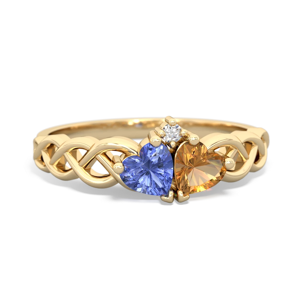 Tanzanite Heart To Heart Braid 14K Yellow Gold ring R5870